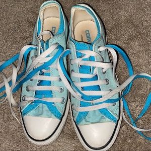 Double Colored Blue Converse Size 7 Womens Low Top